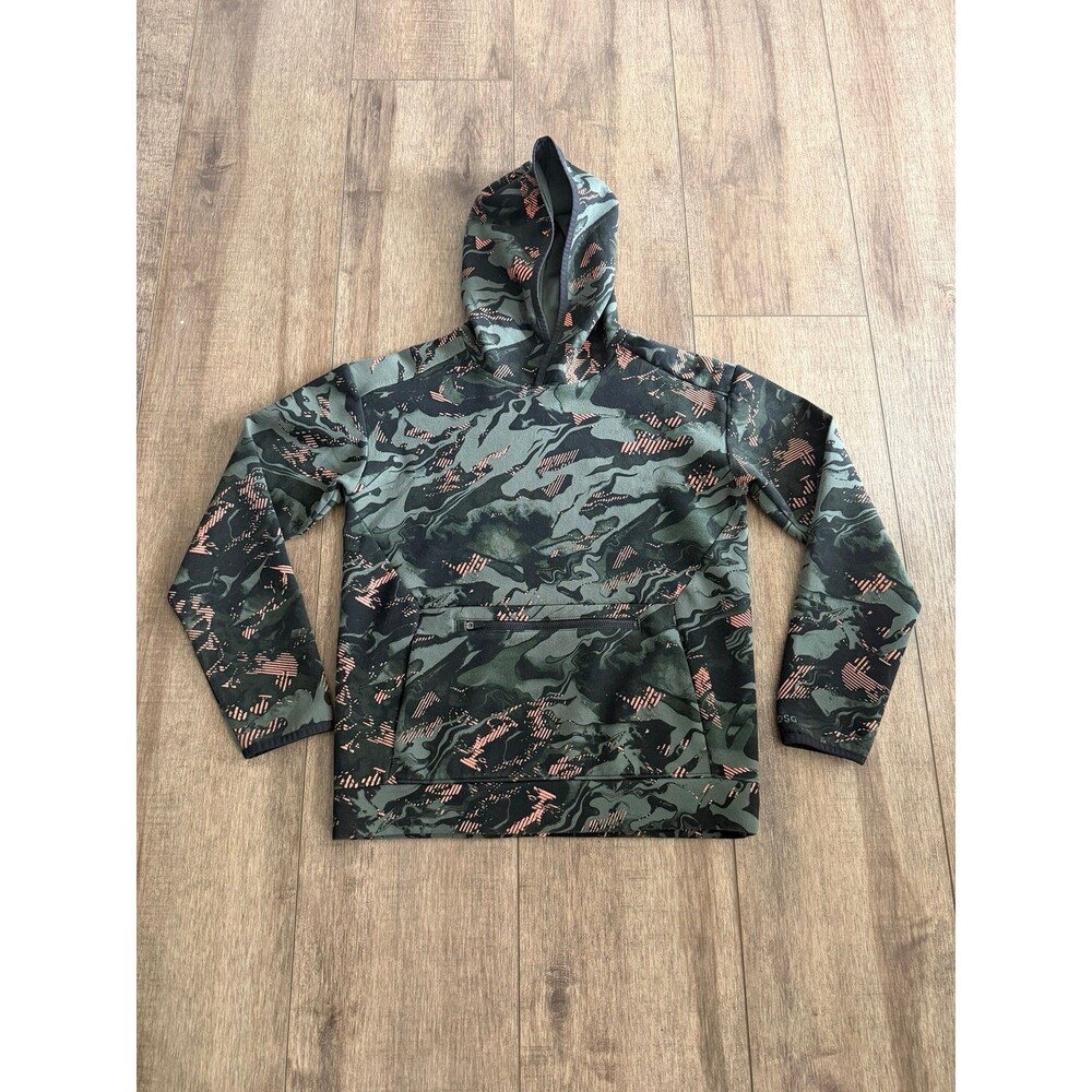 DSG Boys Youth Large 14-16 Sport Hoodie Mountain Mineral Camo Orange Green